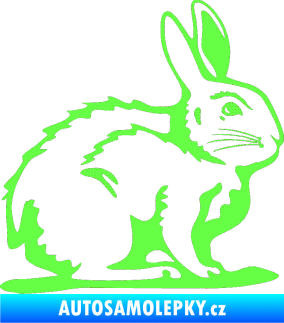 Samolepka Zajíček 001 pravá Fluorescentní zelená