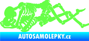 Samolepka Zamilované kostry 001 levá láska až za hrob Fluorescentní zelená