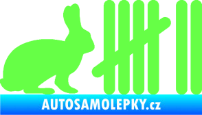 Samolepka Zářezy 003 zajíc Fluorescentní zelená