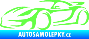 Samolepka Závodní auto 002 levá Fluorescentní zelená