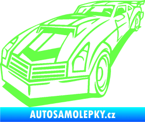 Samolepka Závodní auto 003 levá Fluorescentní zelená
