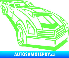 Samolepka Závodní auto 003 pravá Fluorescentní zelená