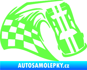 Samolepka Závodní auto 005 pravá Fluorescentní zelená