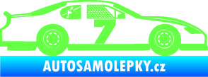 Samolepka Závodní auto 008 Fluorescentní zelená