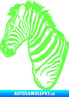 Samolepka Zebra 001 levá hlava Fluorescentní zelená