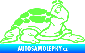 Samolepka Želva 003 pravá Fluorescentní zelená