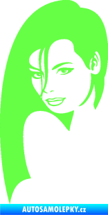 Samolepka Žena tvář 002 levá Fluorescentní zelená