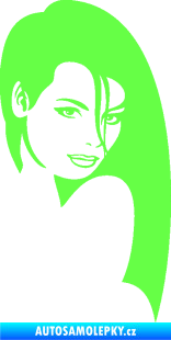 Samolepka Žena tvář 002 pravá Fluorescentní zelená