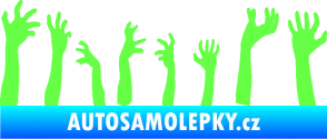 Samolepka Zombie 002 levá mrtví vylézají z hrobu Fluorescentní zelená