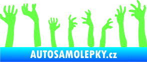 Samolepka Zombie 002 pravá mrtví vylézají z hrobu Fluorescentní zelená