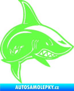 Samolepka Žralok 013 pravá Fluorescentní zelená