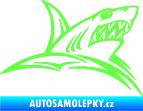 Samolepka Žralok 020 pravá v moři Fluorescentní zelená