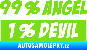Samolepka 99% Angel, 1% Devil zelená kawasaki