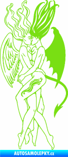 Samolepka Anděl a Démon levá zelená kawasaki