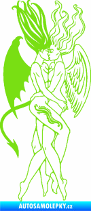 Samolepka Anděl a Démon pravá zelená kawasaki