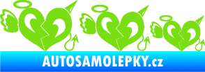 Samolepka Angel devil family 002 rodinka v autě zelená kawasaki
