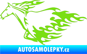 Samolepka Animal flames 003 levá kůň zelená kawasaki