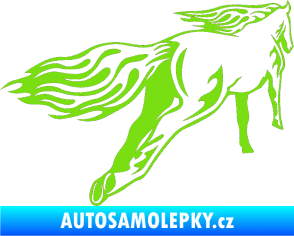 Samolepka Animal flames 009 pravá kůň zelená kawasaki