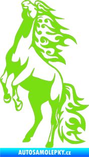 Samolepka Animal flames 013 levá kůň zelená kawasaki