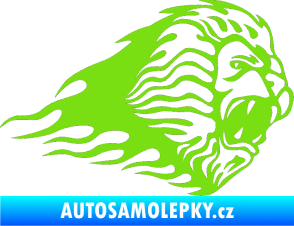 Samolepka Animal flames 014 pravá lev zelená kawasaki