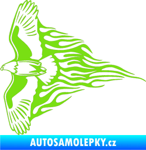 Samolepka Animal flames 019 levá letící orel zelená kawasaki