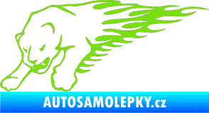 Samolepka Animal flames 020 levá puma zelená kawasaki