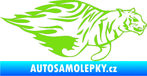 Samolepka Animal flames 021 pravá tygr zelená kawasaki
