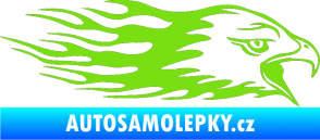 Samolepka Animal flames 023 pravá orel zelená kawasaki