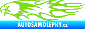 Samolepka Animal flames 026 levá orel zelená kawasaki