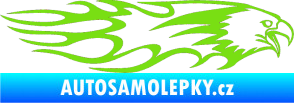 Samolepka Animal flames 026 pravá orel zelená kawasaki