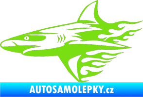 Samolepka Animal flames 031 levá žralok zelená kawasaki