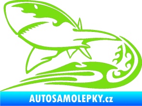 Samolepka Animal flames 041 levá žralok zelená kawasaki
