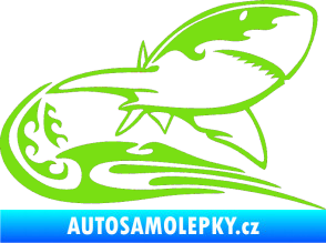 Samolepka Animal flames 041 pravá žralok zelená kawasaki