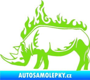 Samolepka Animal flames 049 levá nosorožec zelená kawasaki