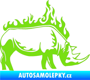 Samolepka Animal flames 049 pravá nosorožec zelená kawasaki