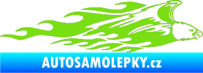 Samolepka Animal flames 052 pravá orel zelená kawasaki