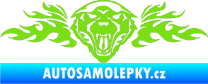 Samolepka Animal flames 058 levá vlk zelená kawasaki