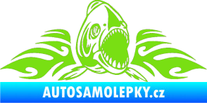 Samolepka Animal flames 063 pravá piraňa zelená kawasaki