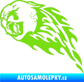 Samolepka Animal flames 083 levá puma zelená kawasaki