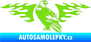 Samolepka Animal flames 094 levá orel zelená kawasaki