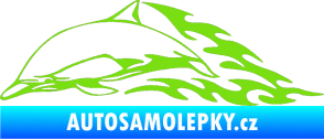 Samolepka Animal flames 099 levá delfín zelená kawasaki