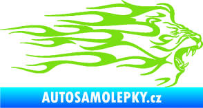 Samolepka Animal flames 103 pravá lev zelená kawasaki