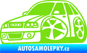 Samolepka Audi A4 karikatura levá zelená kawasaki