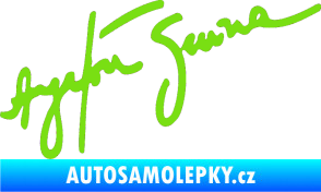 Samolepka Podpis Ayrton Senna zelená kawasaki