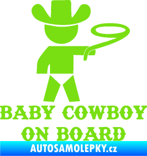 Samolepka Baby cowboy on board pravá zelená kawasaki