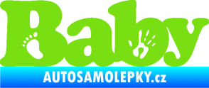 Samolepka Baby nápis otisk ručky a nožky zelená kawasaki