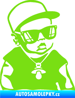 Samolepka Baby on board 013 pravá s dudlíkem zelená kawasaki