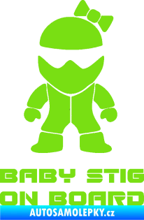 Samolepka Baby stig on board girl zelená kawasaki