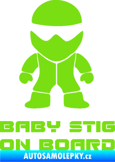 Samolepka Baby stig on board zelená kawasaki