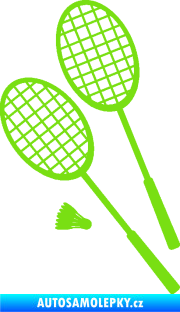 Samolepka Badminton rakety levá zelená kawasaki